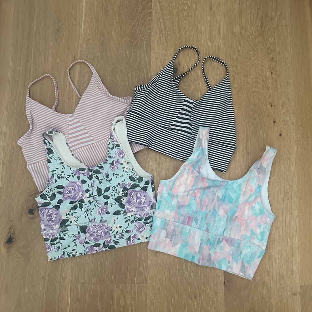Navy and White DYI Sports Bra and Diamond Teal Print Sports Bra